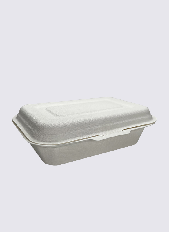 450ml Bagasse Sugarcane Clamshell cibum continens